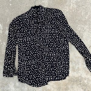 Banana Black Dotted Blouse